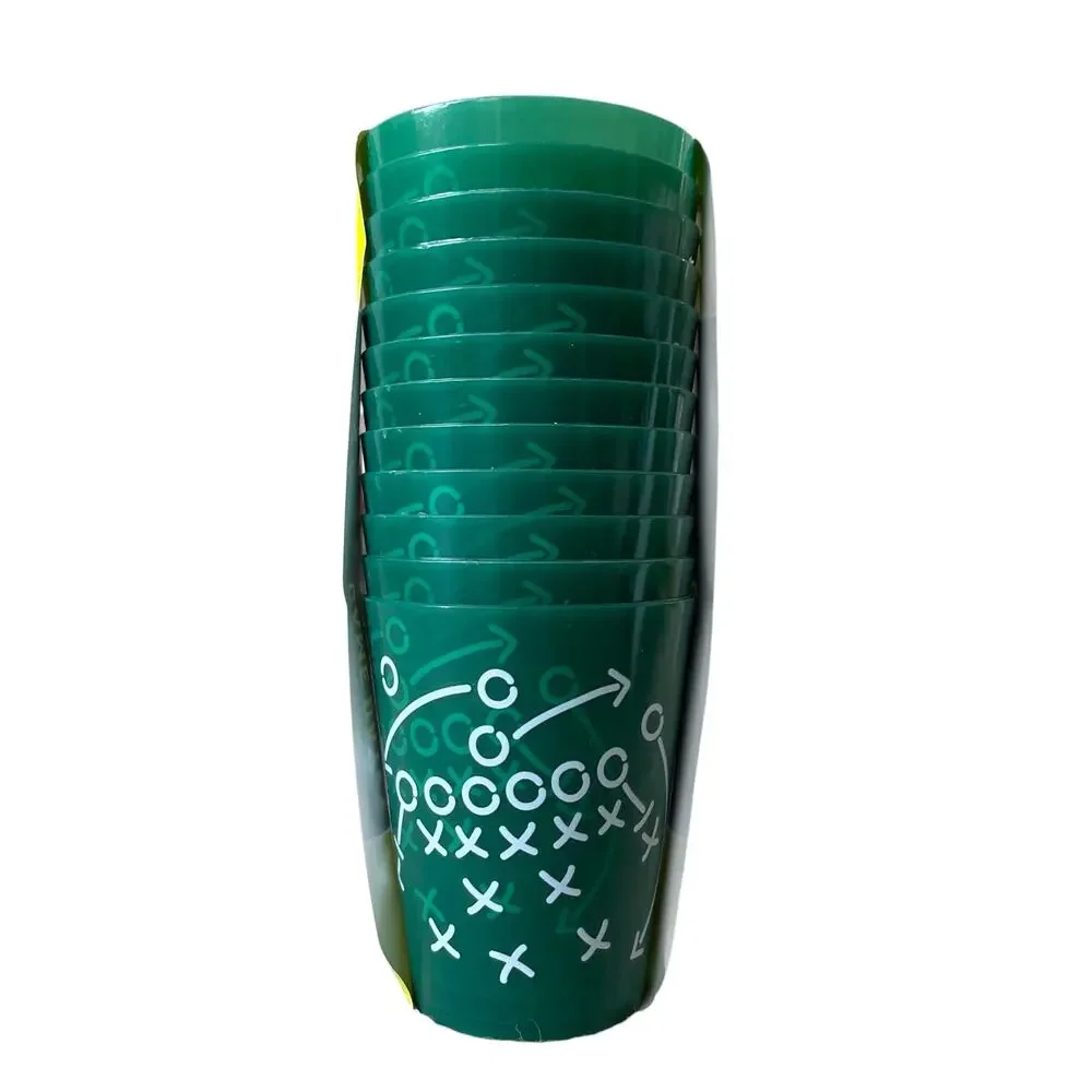 12pk Football Play Game Day Reusable Plastic Drinking Cups 16oz BPA Free New